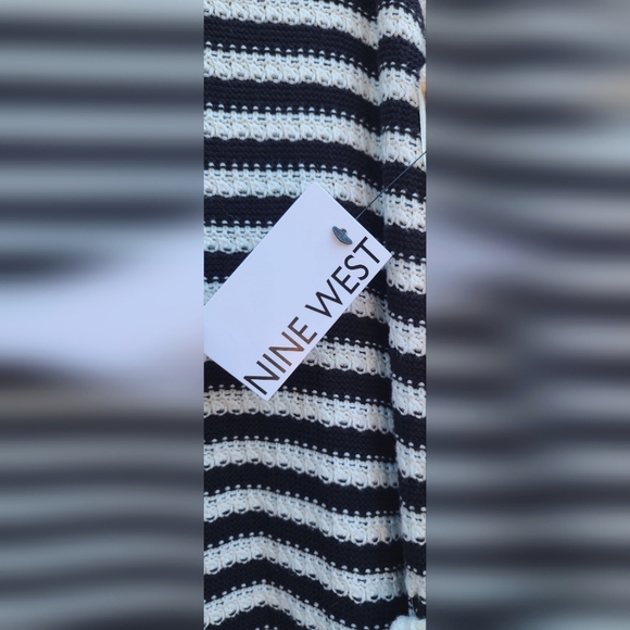 Nine West Knit Nautical Cottagecore Black & White Striped Dress - Size XXL / 2X - Picture 10 of 17
